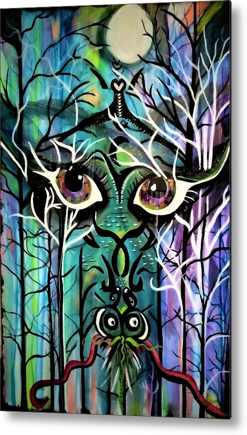 Dragon Metal Print featuring the painting Puff Petty The Magic Dragon by Tracy McDurmon
