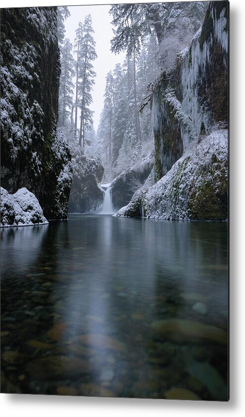 Waterfall Metal Print featuring the photograph Punch Bowl Winter by Andrew Kumler
