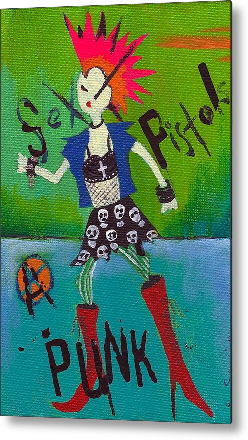 Girl Metal Print featuring the painting Punk Rocks Her by Ricky Sencion