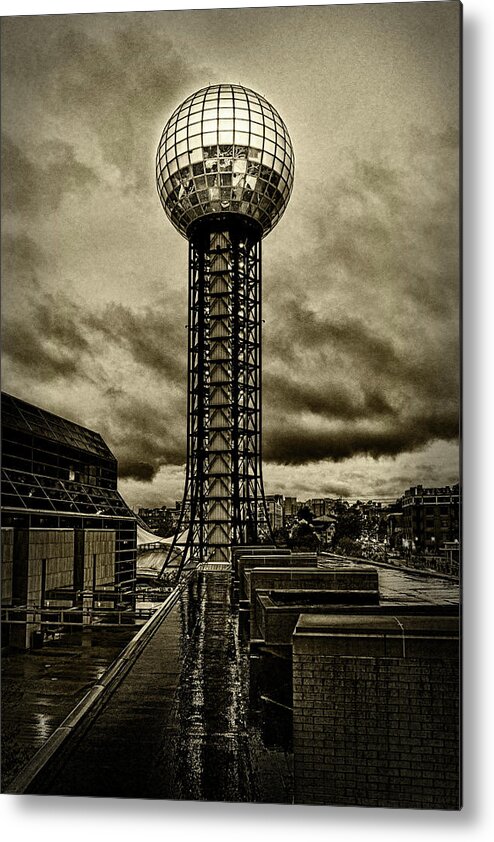 Knoxville Metal Print featuring the photograph Rain on the Sunsphere by Sharon Popek