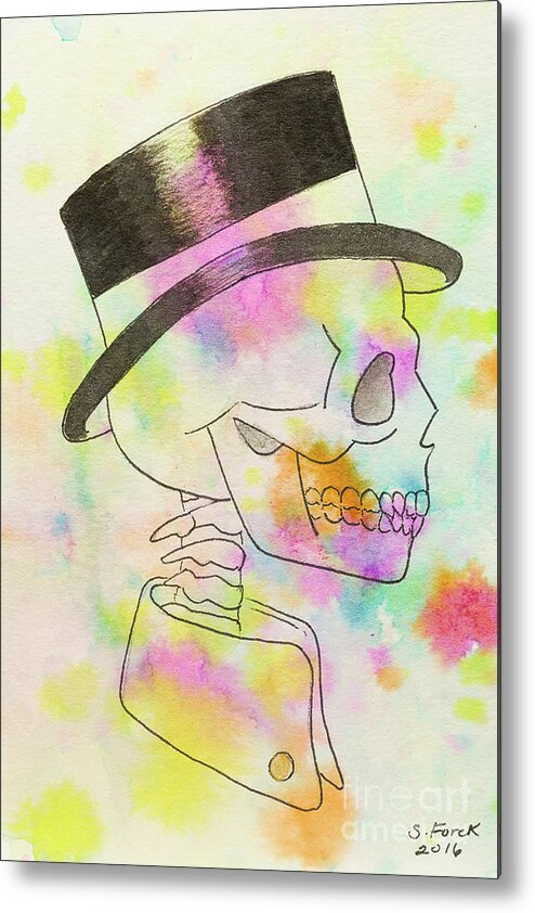 Mr Metal Print featuring the painting Rainbow Mr. by Stefanie Forck
