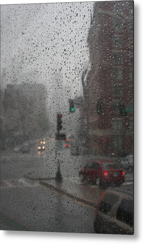 Cityscape Metal Print featuring the photograph Rainy Days in Boston by Julie Lueders 