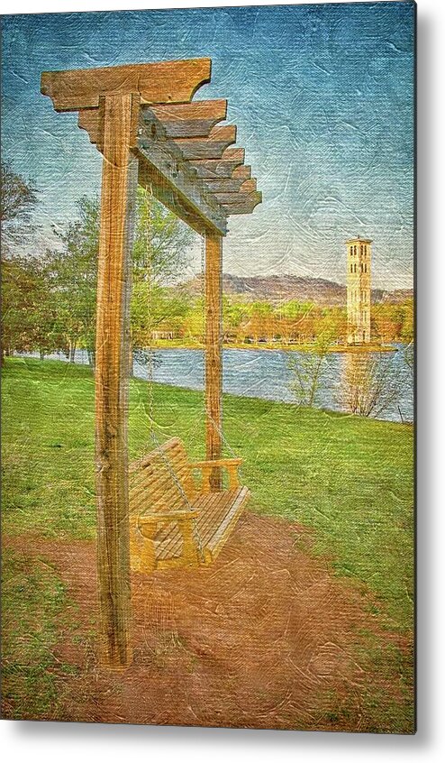 Swing Metal Print featuring the photograph Ready to Swing at Furman, Greenville, South Carolina by Zayne Diamond