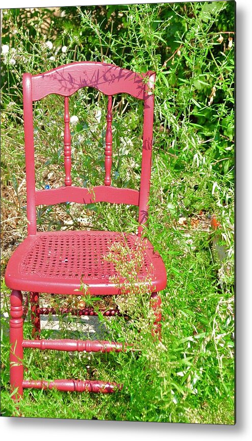 Furniture Metal Print featuring the photograph Red Chair by Caroline Stella