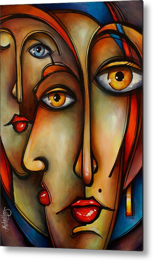 Urban Art Metal Print featuring the painting RED by Michael Lang