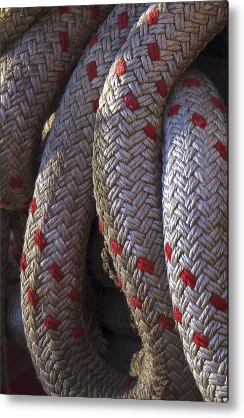 Rope Metal Print featuring the photograph Red Speckled Rope by Henri Irizarri