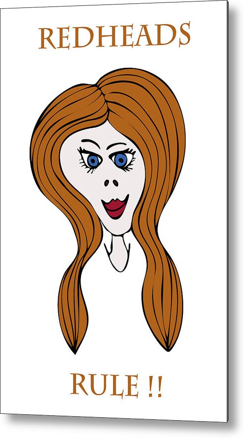 Frank Tschakert Metal Print featuring the drawing Redheads Rule by Frank Tschakert