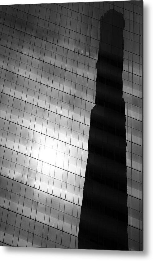 Architecture Metal Print featuring the photograph Reflecting On Stacks by Kreddible Trout