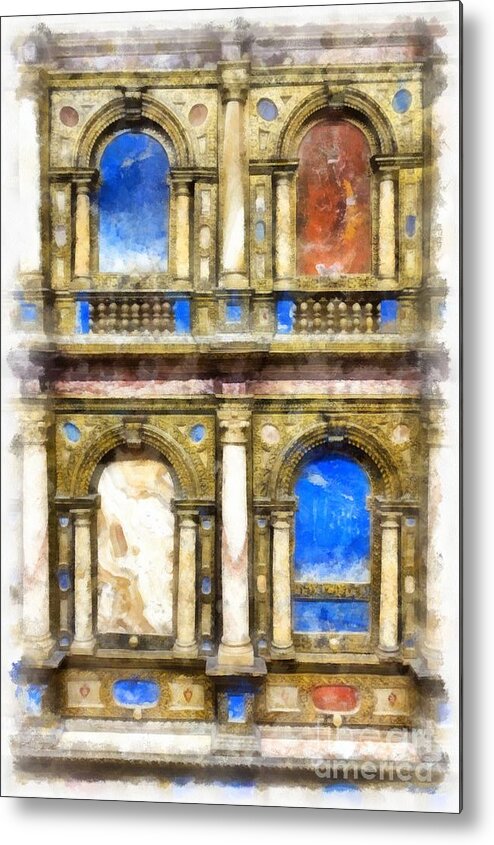 Palace Metal Print featuring the painting Renaissance Treasures by Edward Fielding