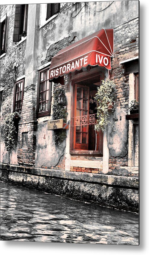 Building Metal Print featuring the photograph Ristorante on the Canals by Greg Sharpe