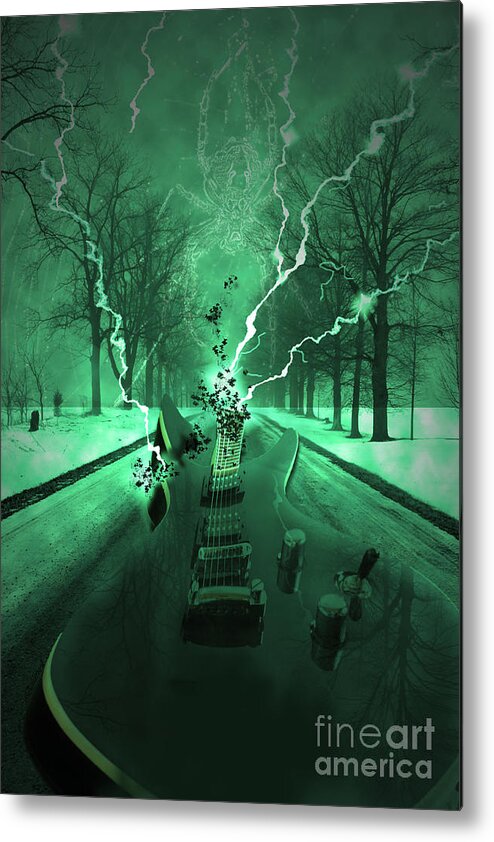 Guitar Metal Print featuring the photograph Road Trip Effects by Cathy Beharriell