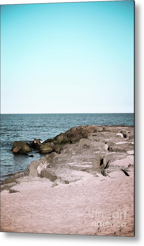 Asbury Park Metal Print featuring the photograph Rock Jetty by Colleen Kammerer
