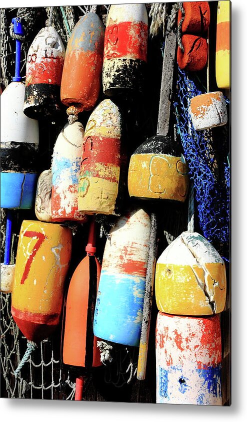Buoys Metal Print featuring the photograph Rockport Buoys by Lou Ford