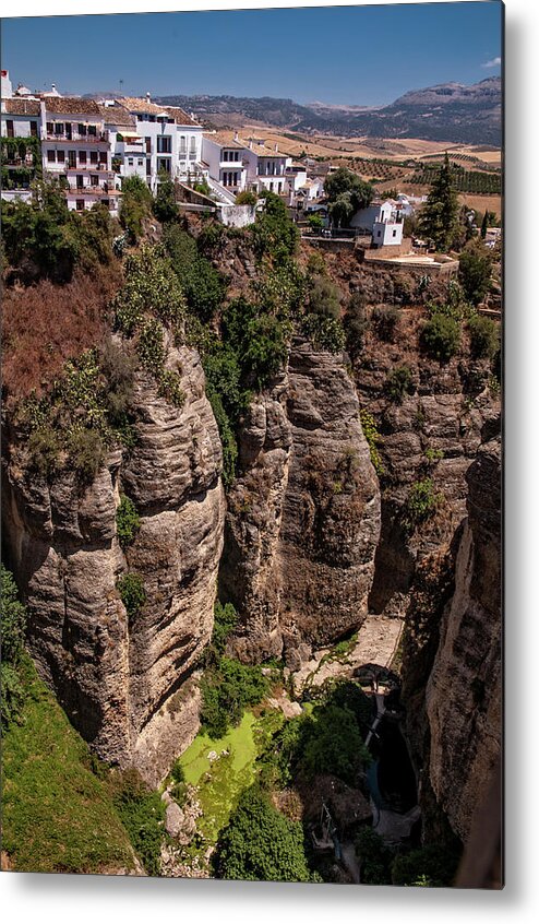 Ronda Metal Print featuring the photograph Ronda on the Shores of River Guadalevin by Jenny Rainbow