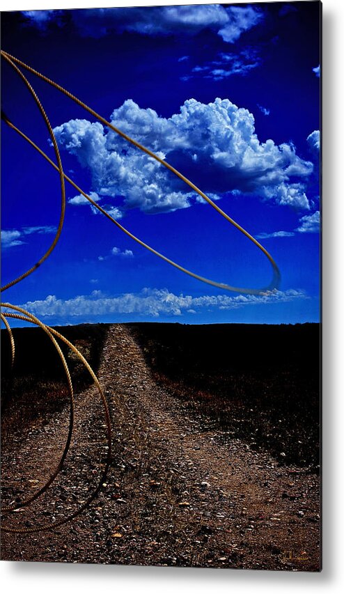 Western Metal Print featuring the photograph Rope The Road Ahead by Amanda Smith