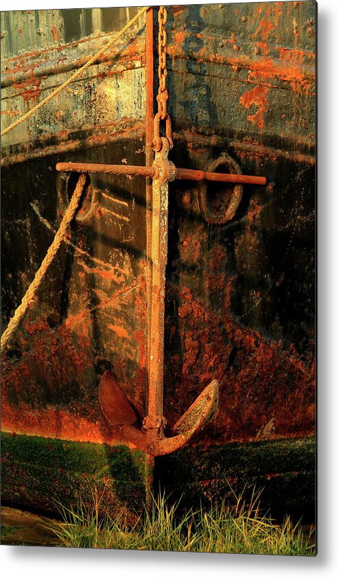 Rusting Anchor Boat Water Metal Print featuring the photograph Rusting Anchor by Ian Sanders
