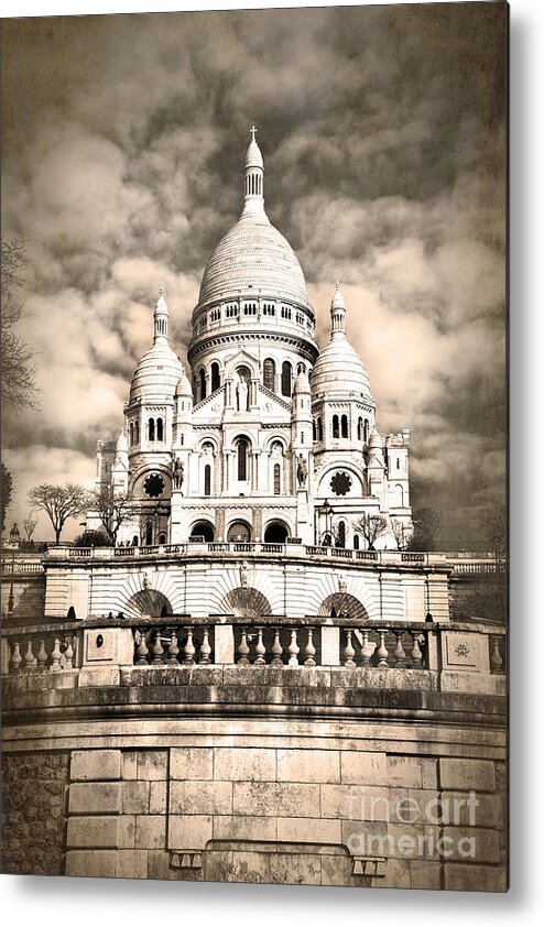 Paris Metal Print featuring the photograph Sacre Coeur sepia by Jane Rix