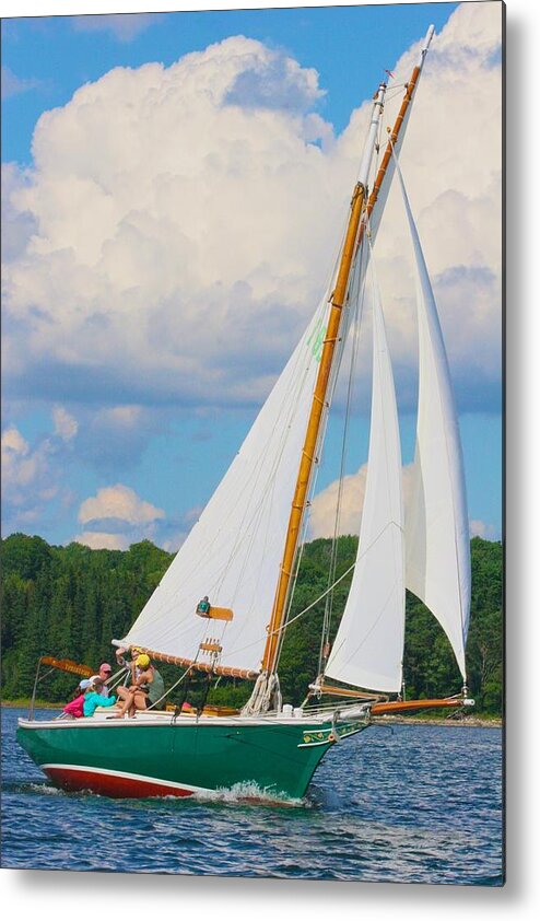  Metal Print featuring the photograph Sailboat Like in the Time of Wonder Book by Polly Castor