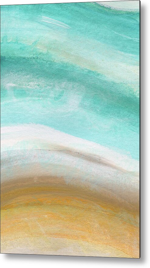 Beach Metal Print featuring the painting Sand and Saltwater- Abstract Art by Linda Woods by Linda Woods