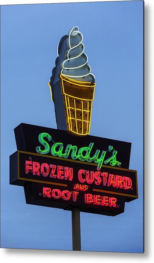 Austin Metal Print featuring the photograph Sandys Frozen Custard - Austin by Stephen Stookey