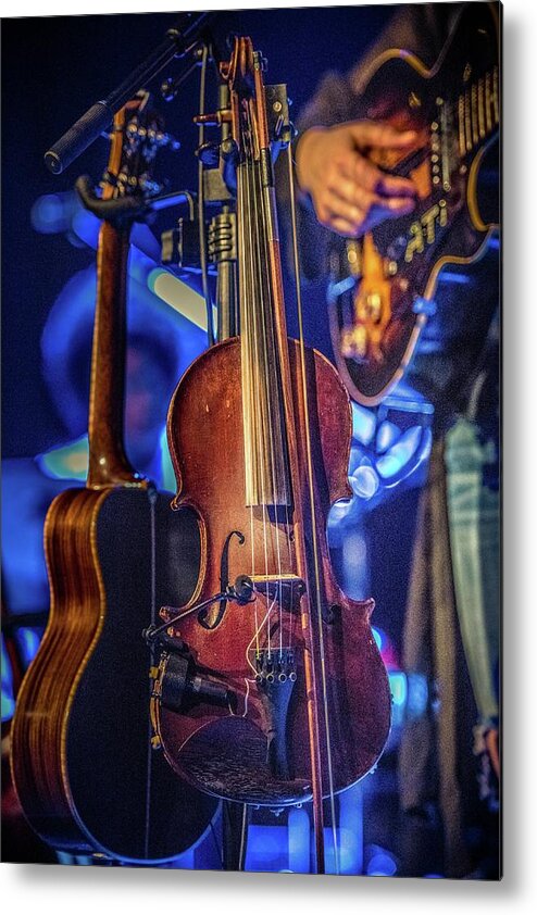 Sara Watkins Markpeavyphotography Workplay Fiddle Violin Metal Print featuring the photograph Sara Watkins's fiddle by Mark Peavy
