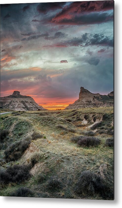 Scotts Bluff Metal Print featuring the photograph Scotts Bluff Sunset by Susan Rissi Tregoning