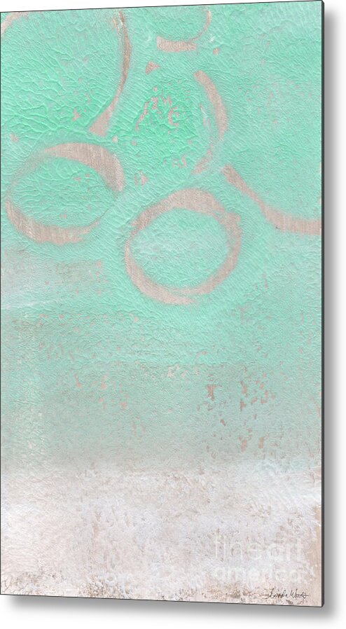 Abstract Metal Print featuring the mixed media Seaglass by Linda Woods