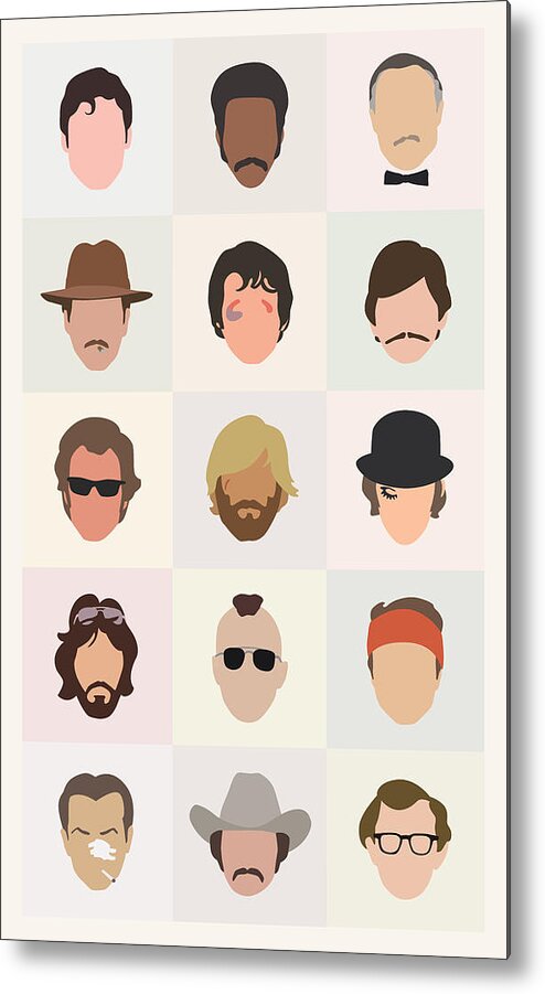 1970s Metal Print featuring the digital art Seventies Movie Dudes by Mitch Frey