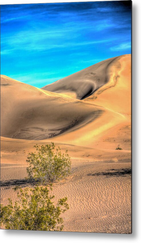 Death Valley National Park Metal Print featuring the photograph Shadows in the Sand by Don Mercer