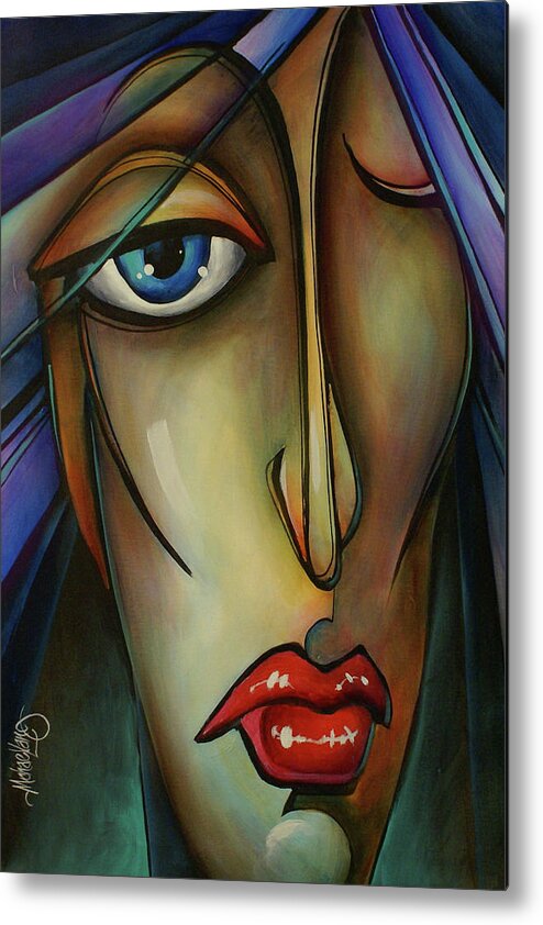 Portrait Metal Print featuring the painting Shame by Michael Lang