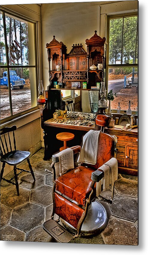 Barbershop Metal Print featuring the photograph Shave and a Haircut 2 Bits by Michael White
