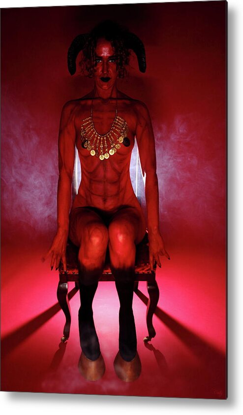 Red Metal Print featuring the photograph She-Devil by Nicky and the Firmins