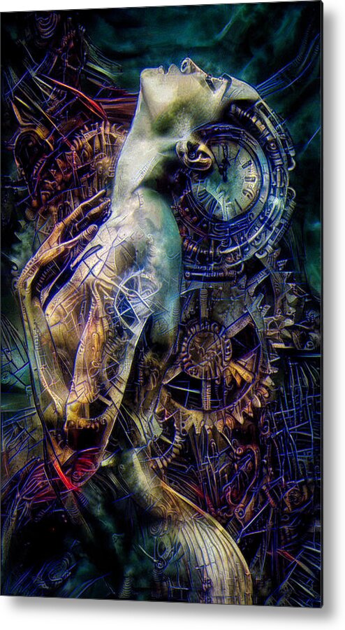Time Metal Print featuring the mixed media Short on time by Lilia D