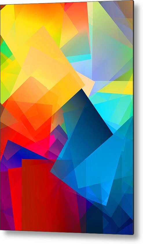 Abstract Metal Print featuring the digital art Simple Cubism Abstract 107 by Chris Butler