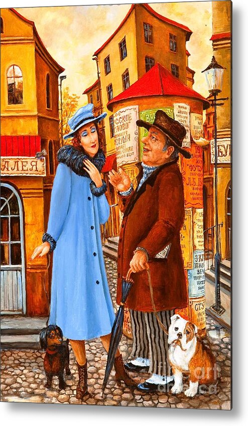 Colorful Metal Print featuring the painting Simple Talk by Igor Postash