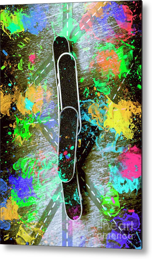 Skateboard Metal Print featuring the photograph Skating pop art by Jorgo Photography
