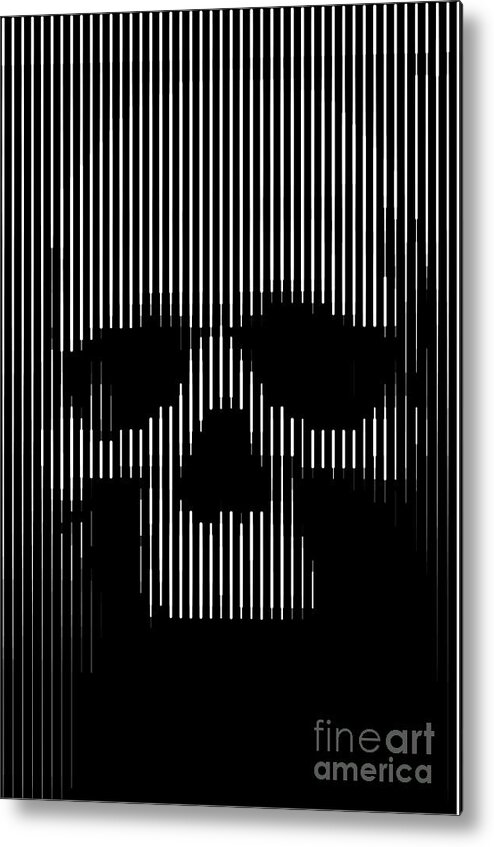 Skull Metal Print featuring the painting Skull Lines by Sassan Filsoof