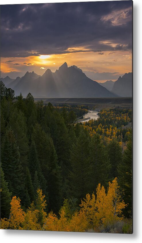 Grand Tetons Metal Print featuring the photograph Snake River Sunset by Joseph Rossbach