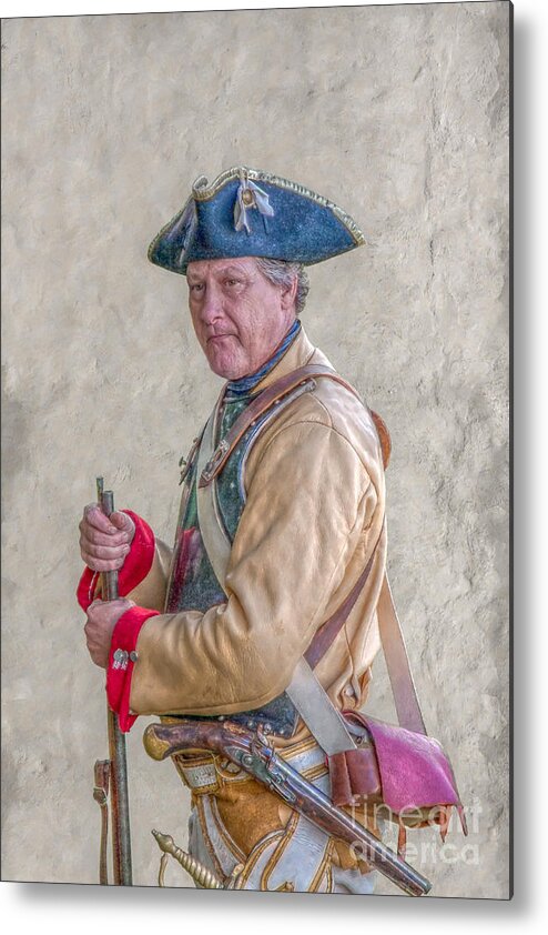 Soldier With Musket And Pistol Penns Colony Metal Print featuring the digital art Soldier with Musket and Pistol Penns Colony by Randy Steele