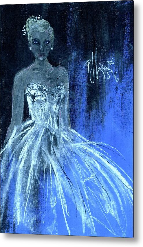 Fashion Metal Print featuring the painting Something Blue by PJ Lewis