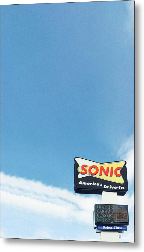 America's Metal Print featuring the photograph Sonic Americas Drive In Grainy by Bert Peake
