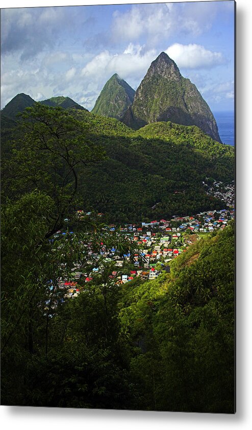 St Lucia Metal Print featuring the photograph Soufriere Village- St Lucia by Chester Williams