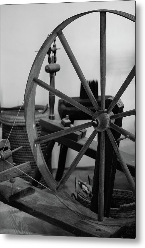 Spinning Wheel Metal Print featuring the photograph Spinning Wheel at Mount Vernon by Nicole Lloyd