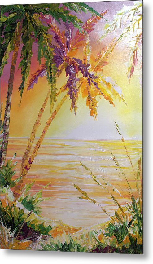 Palm Trees Metal Print featuring the painting Splash Palm by William Love