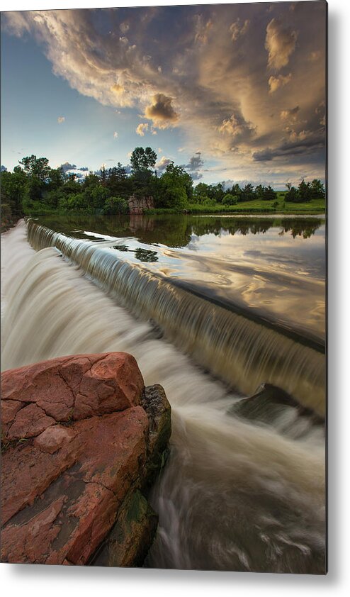 Park Sunset Water Metal Print featuring the photograph Split Rock by Aaron J Groen