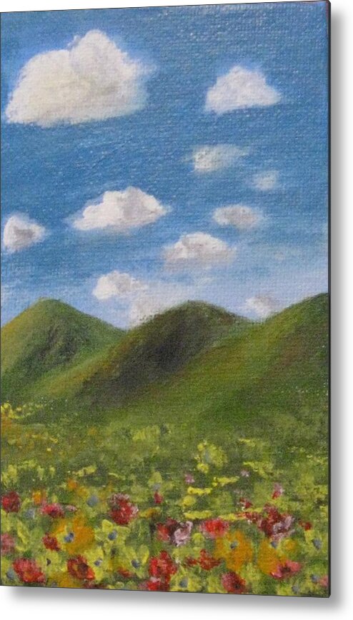 Mountains Metal Print featuring the painting Spring 2009 by Trilby Cole