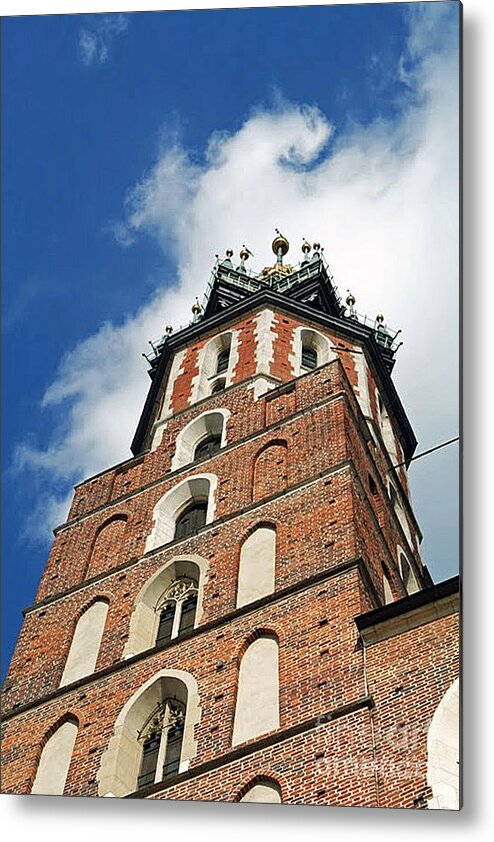 Old Town Krakow Metal Print featuring the photograph St Mary's Catherdal Krakow Poland by Ania M Milo