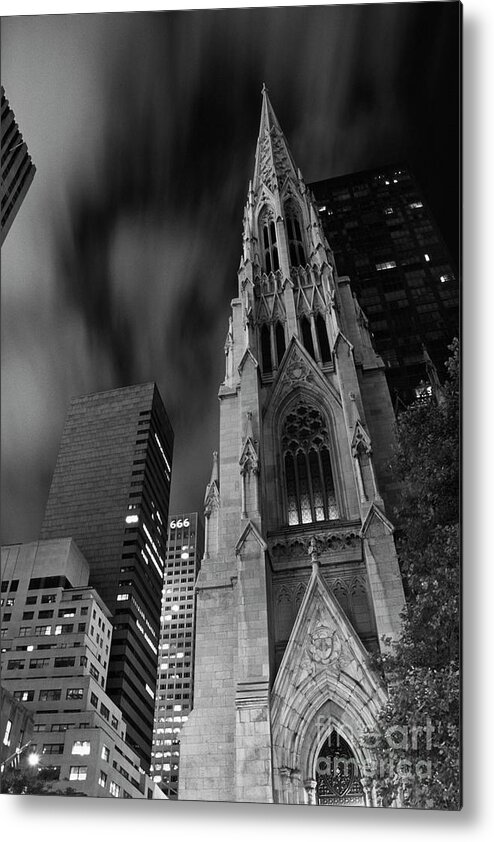 Night Photography Metal Print featuring the photograph St Patricks Cathedral by Keith Kapple