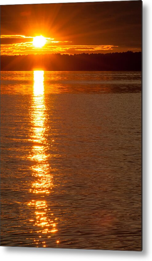 Brenda Metal Print featuring the photograph Starburst Sunset in Melvin Bay by Brenda Jacobs