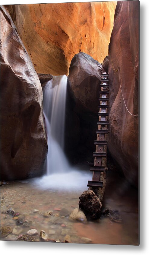 Kanarra Creek Metal Print featuring the photograph Stepping Up by Nicki Frates